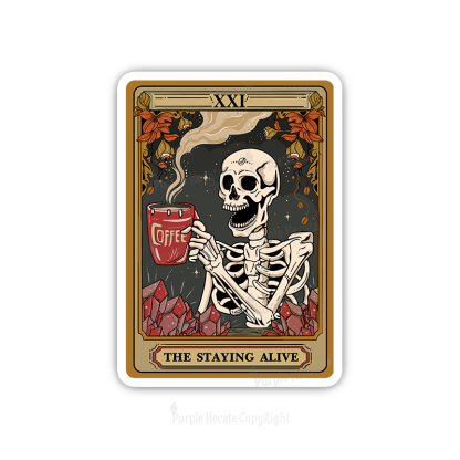 Purplehecate The Staying Alive Tarot Card Sticker