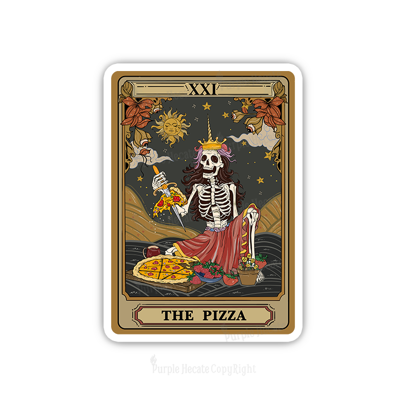 Purplehecate The Pizza Tarot Card Sticker