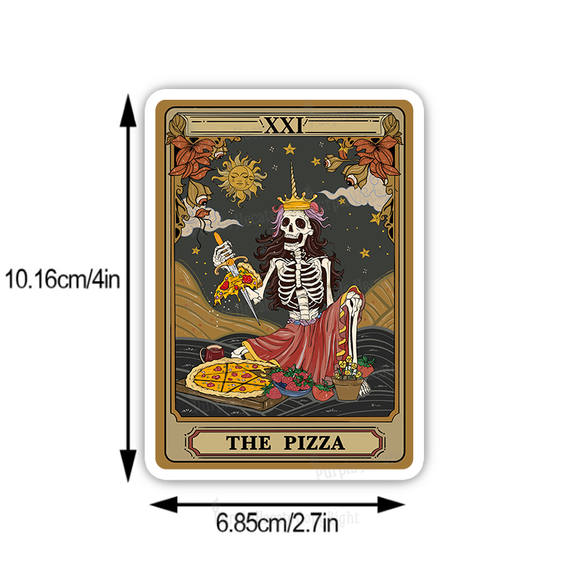 Purplehecate The Pizza Tarot Card Sticker