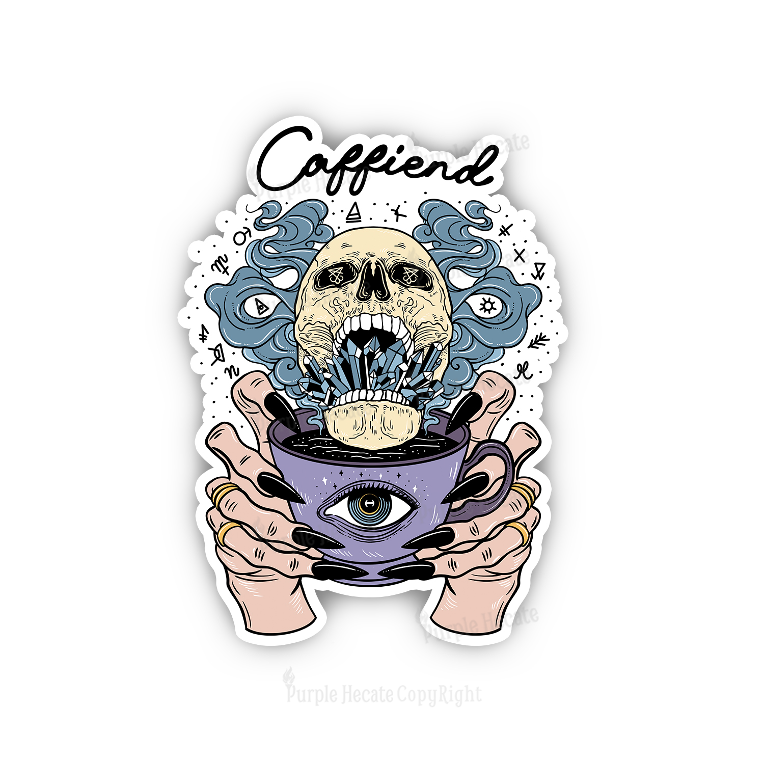 Purplehecate Caffiend Sticker