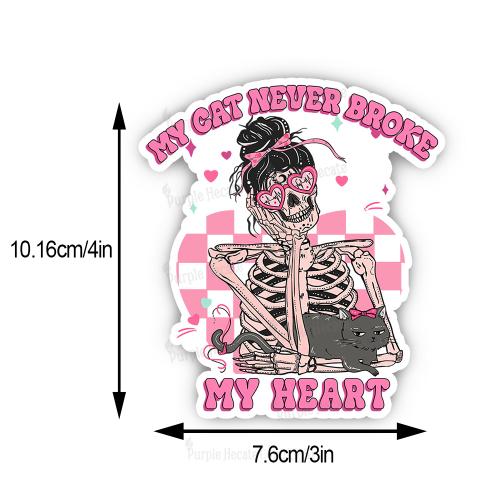 Purplehecate My Cat Never Broke My Heart Valentine Sticker