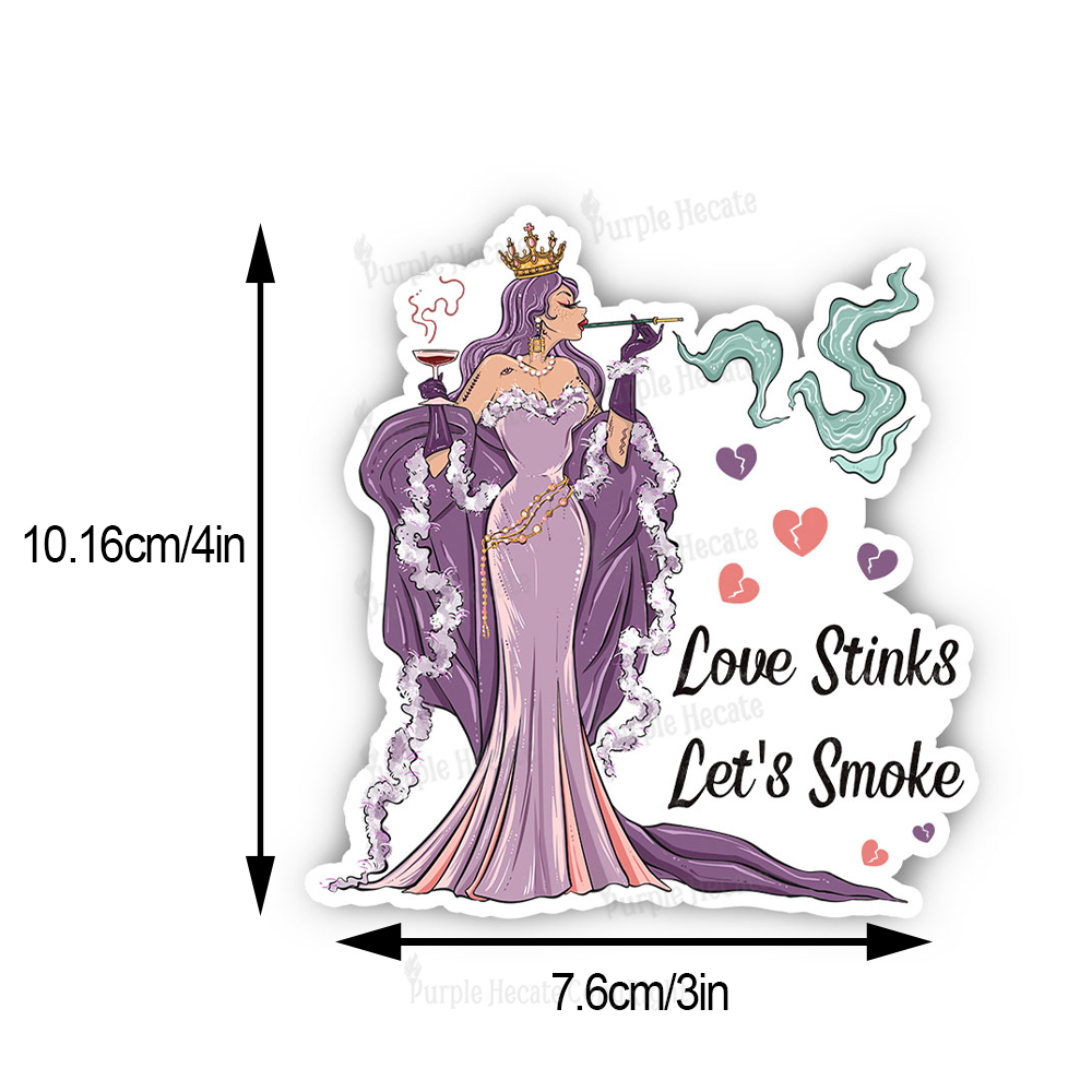 Purplehecate Love Stinks Let's Smoke Valentine Sticker