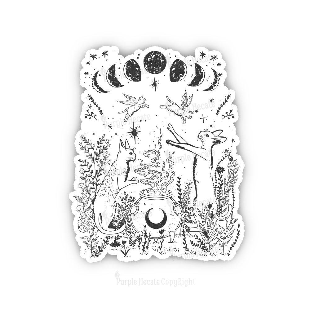 Purplehecate Celestial Cat Sticker