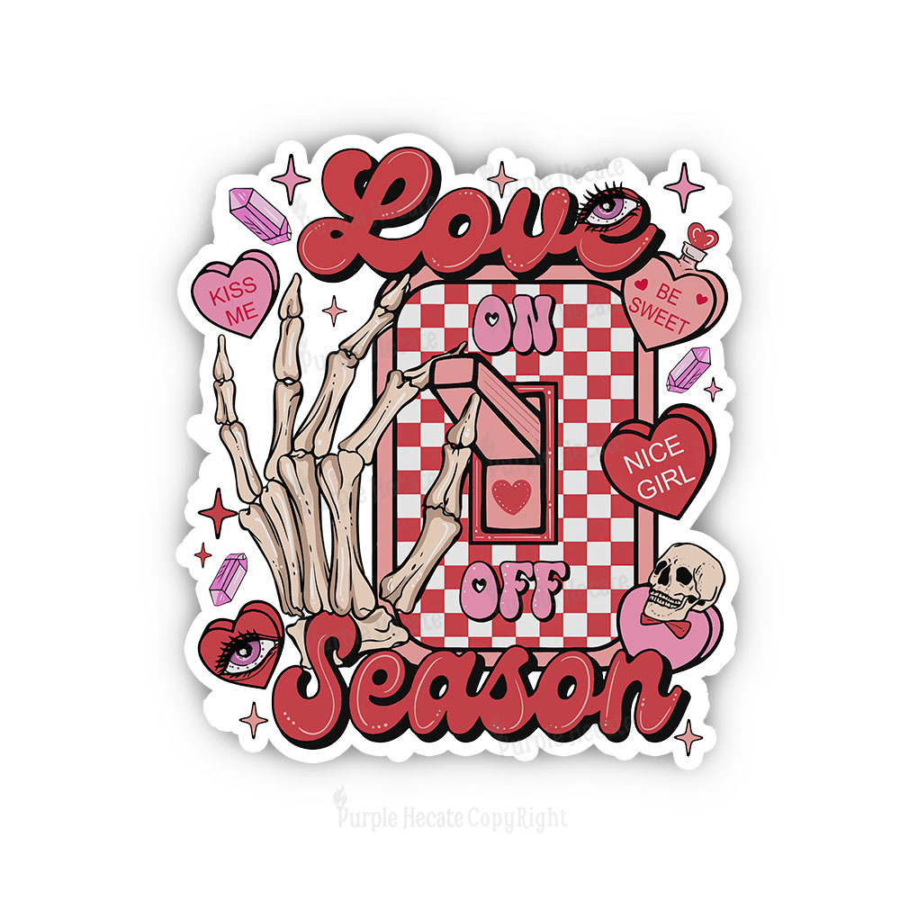 Purplehecate Love On Or Off Sticker