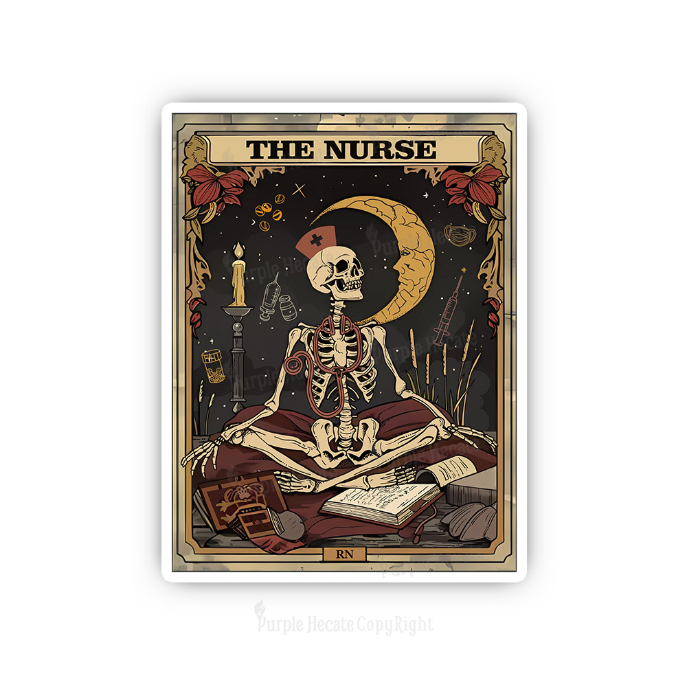 Purplehecate The Nurse Tarot Card Sticker