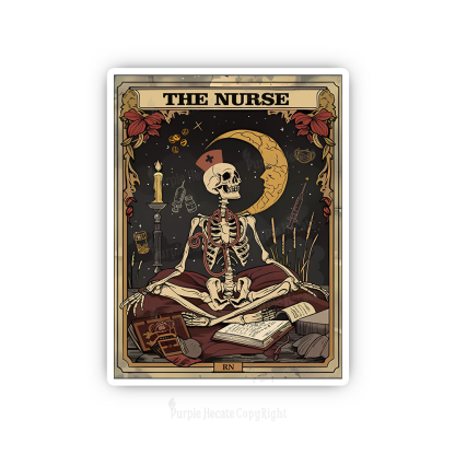 Purplehecate The Nurse Tarot Card Sticker