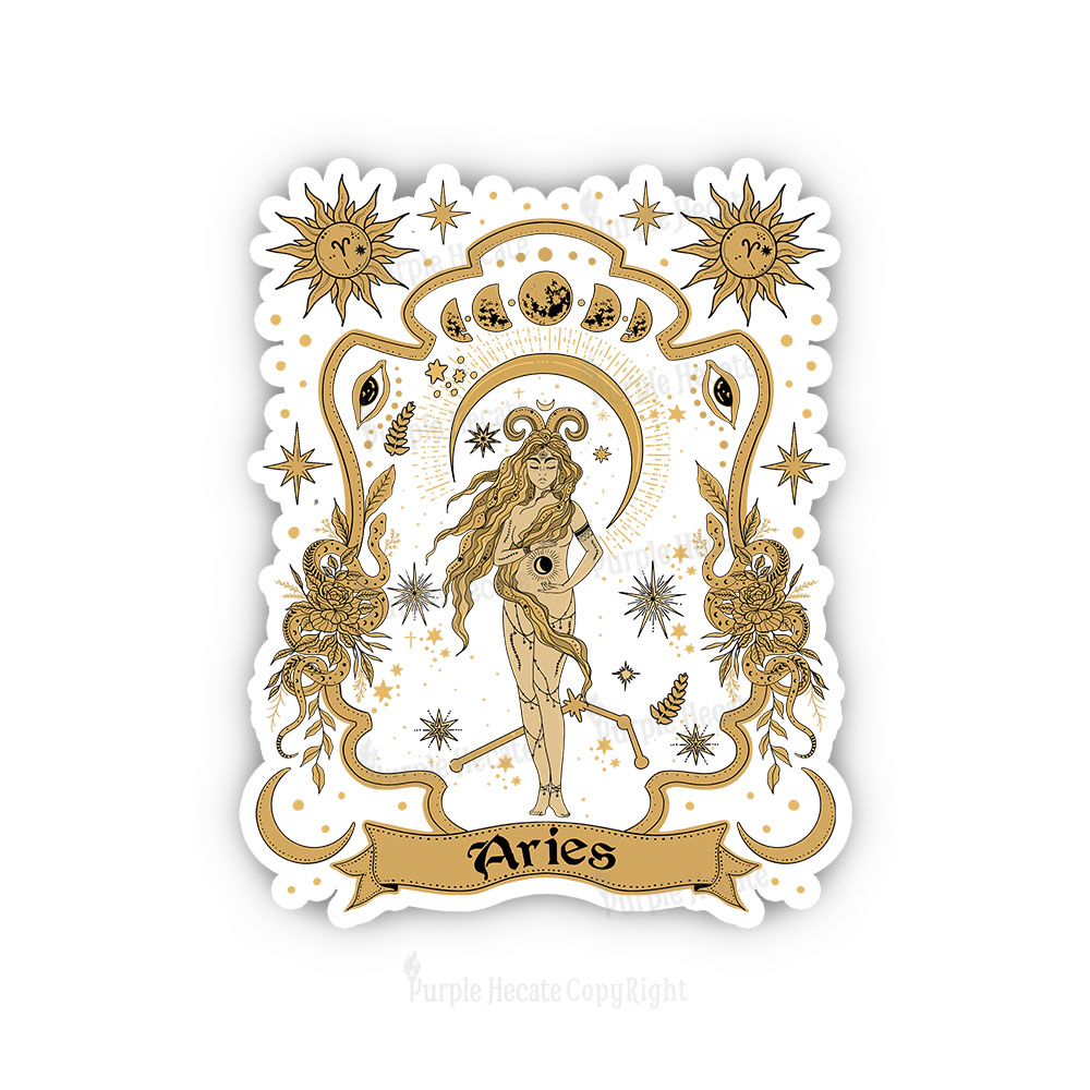 Purplehecate Aries' Astral Mirage Zodiac Sticker