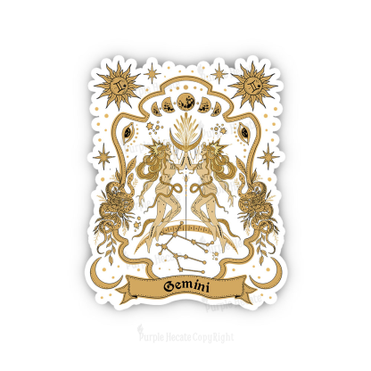 Purplehecate Gemini' Astral Mirage Zodiac Sticker