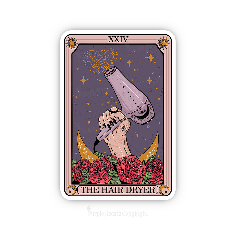 Purplehecate The Hair Dryer Tarot Sticker