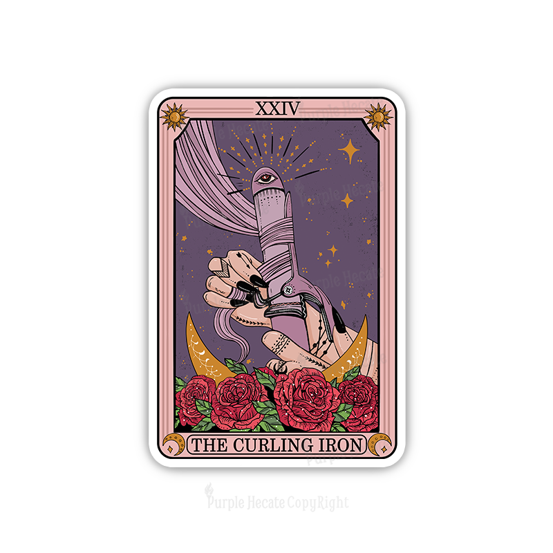 Purplehecate The Curling Iron Tarot Sticker