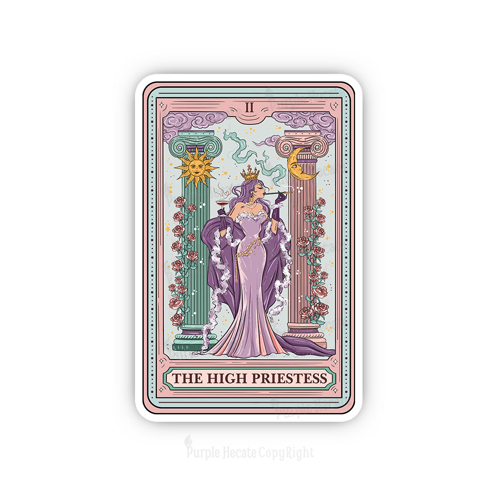 Purplehecate The High Priestess Tarot Card Sticker