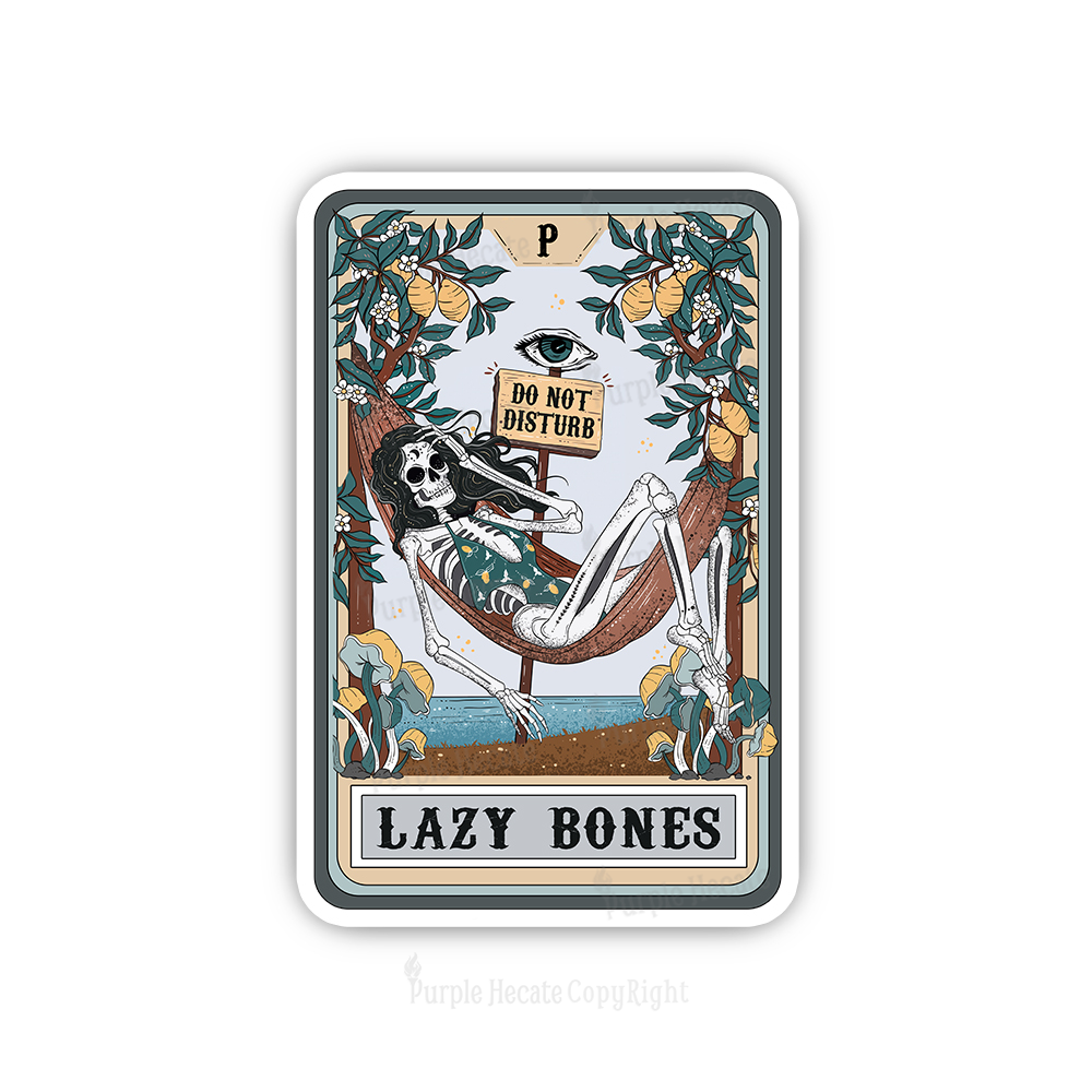 Purplehecate The Lazy Bones Tarot Sticker