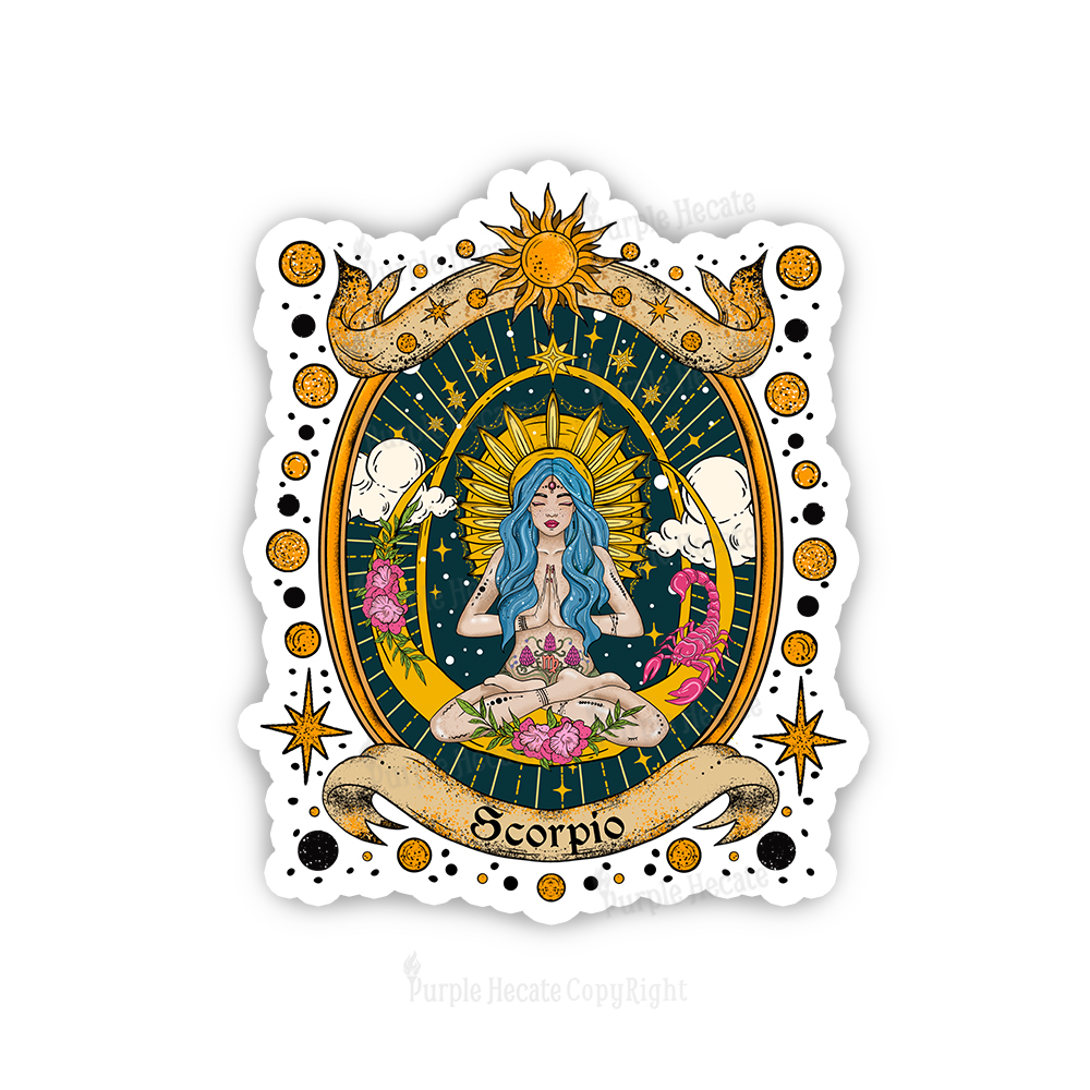 Purplehecate Scorpio Celestial Charm Zodiac Sticker