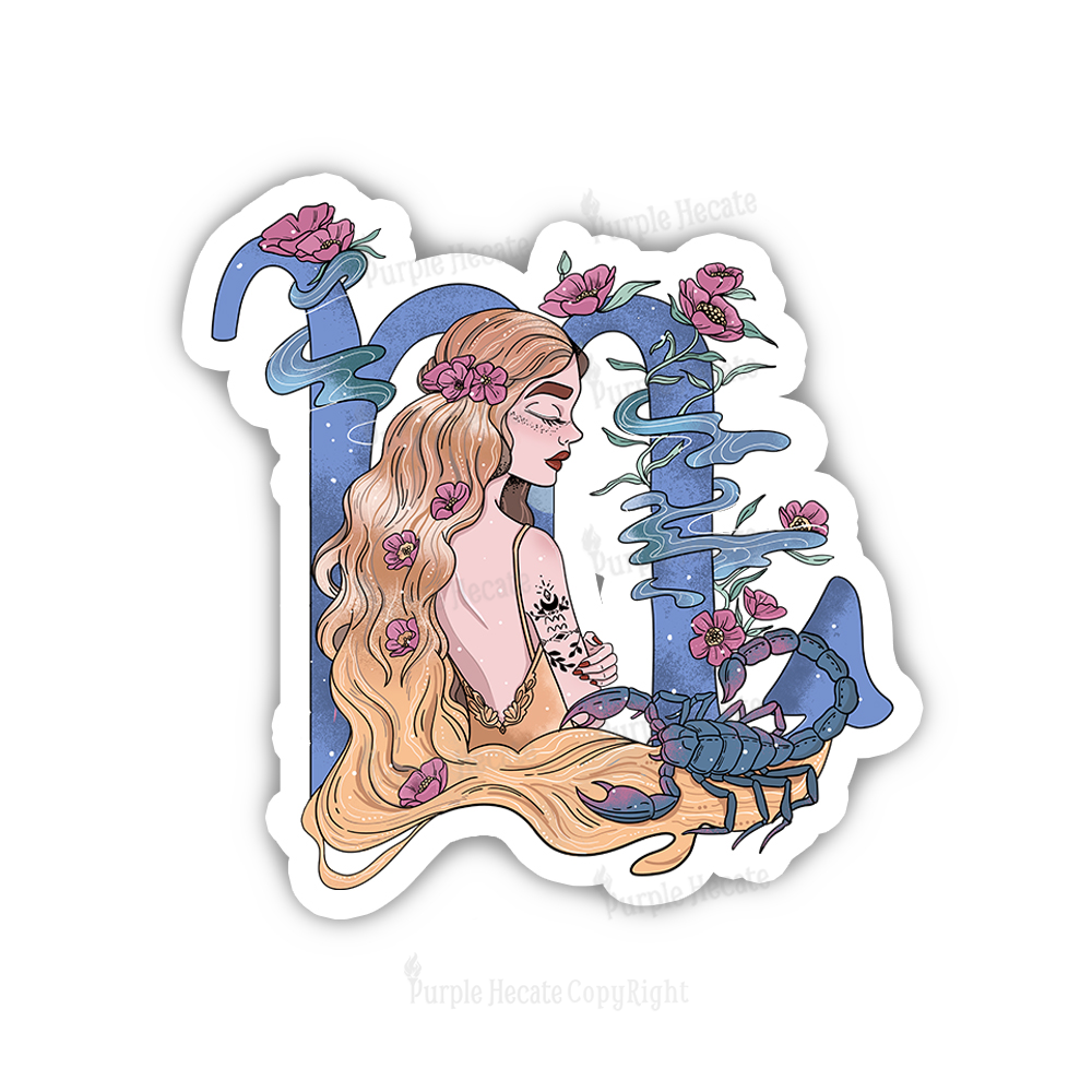 Purplehecate Scorpio In Astrology Zodiac Sticker