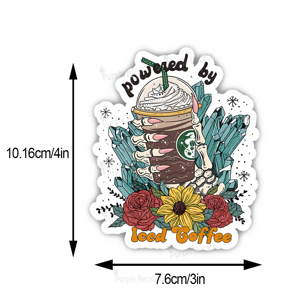 Purplehecate Powered By Ice Coffee Sticker