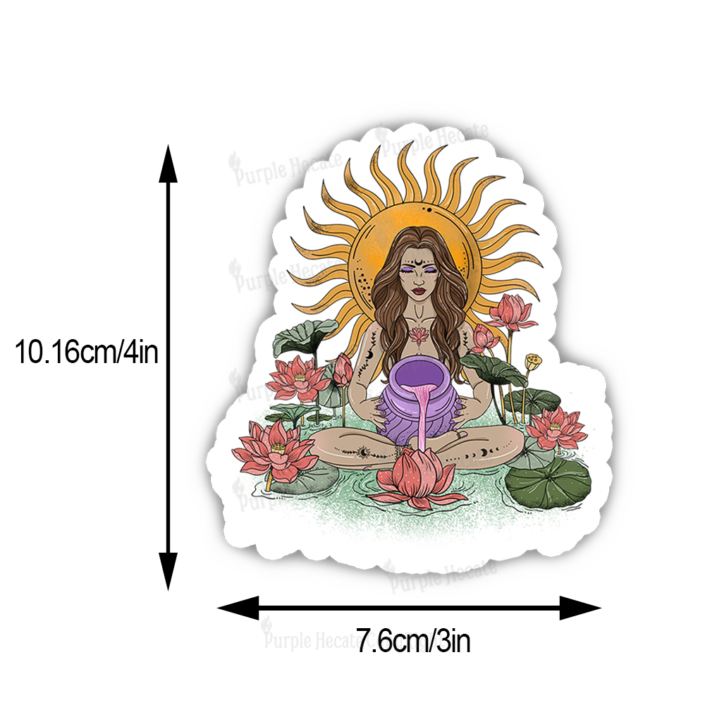 Purplehecate Sun Guardian Of Aquarius Zodiac Sticker