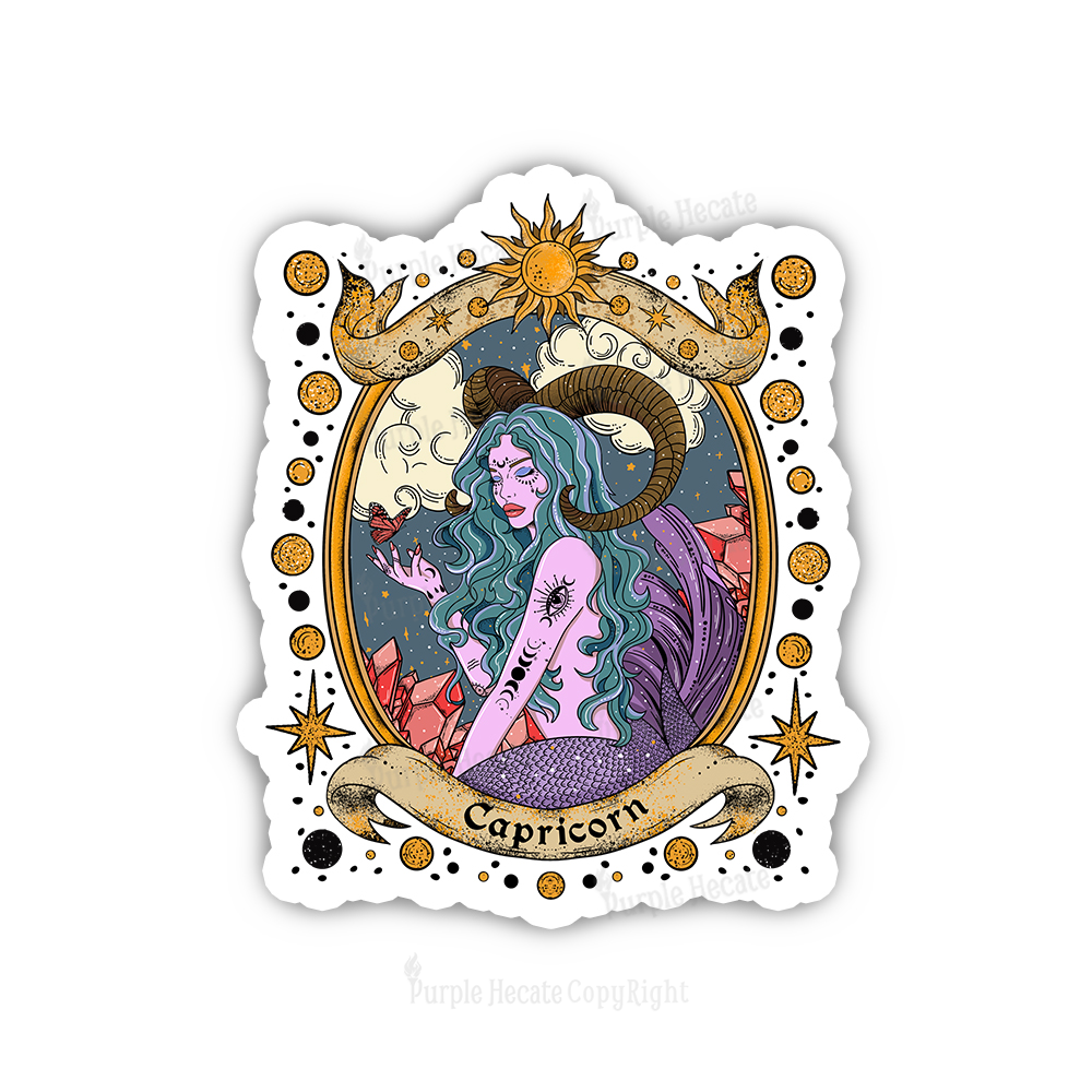 Purplehecate Capricorn Radiance Zodiac Sticker