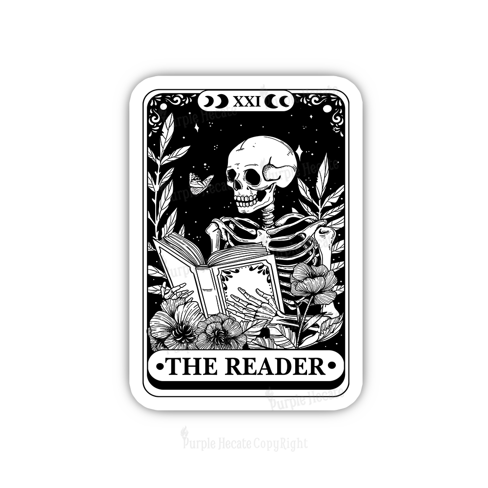 Purplehecate The Reader Tarot Card Sticker
