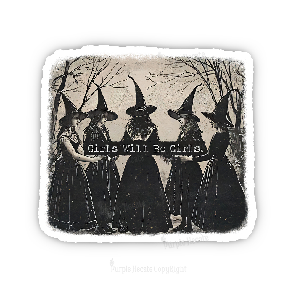 Purplehecate Girls Will Be Girls Witch Sticker