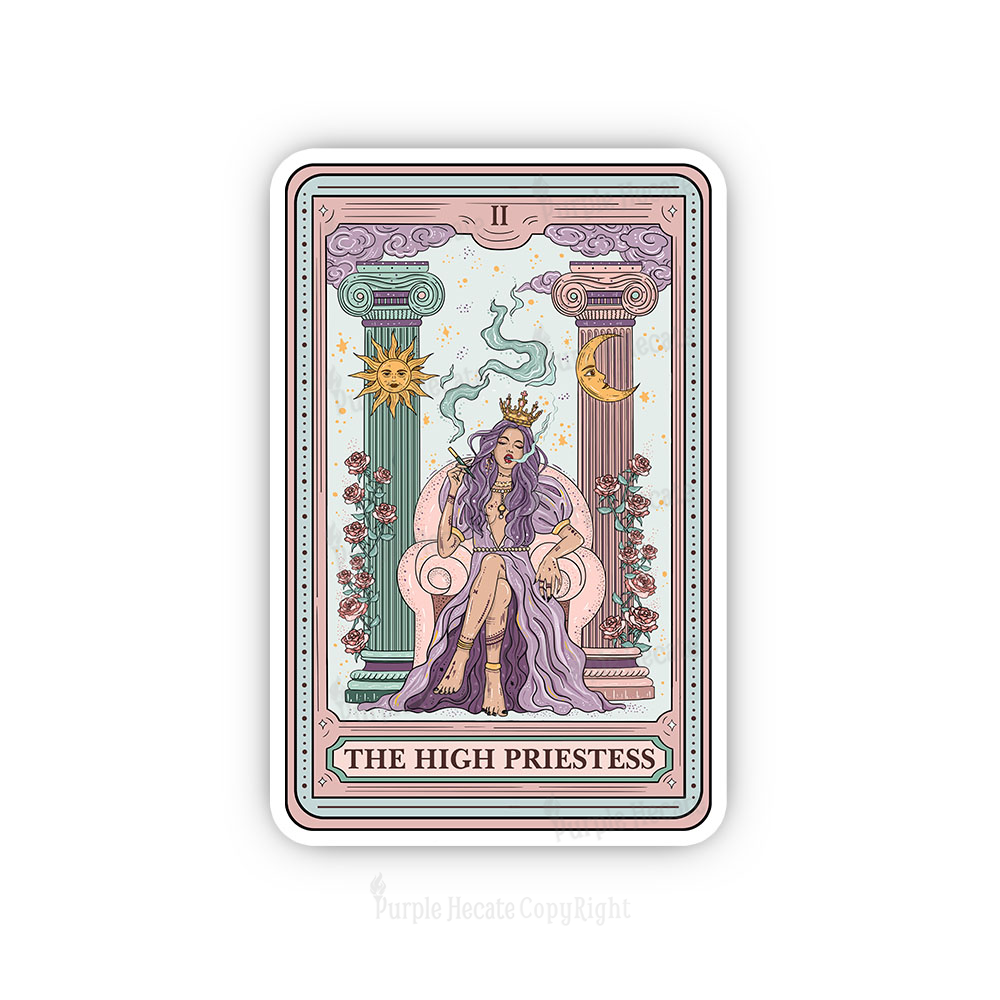 Purplehecate The High Priestess Tarot Card Sticker