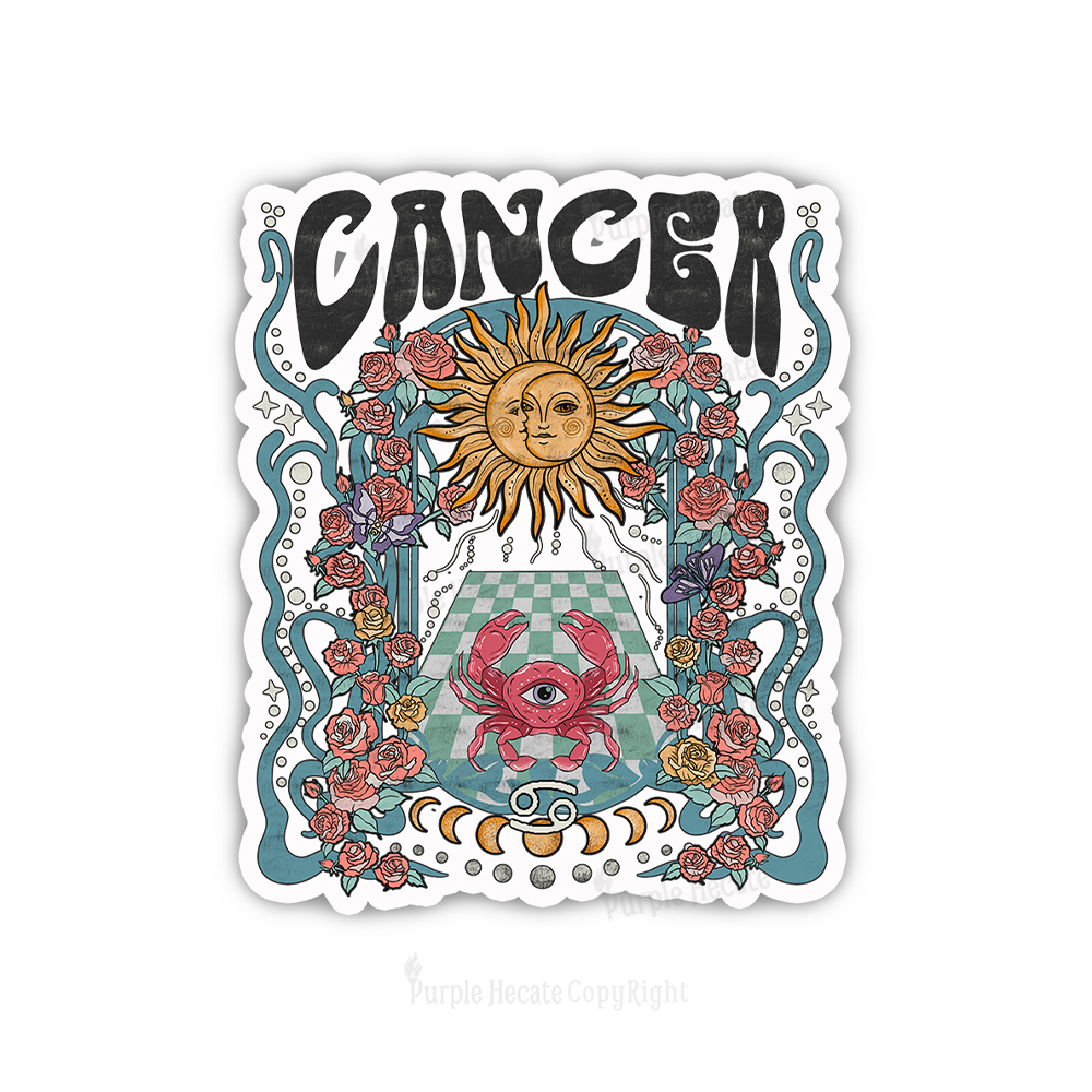 Purplehecate Cancer Spirit Zodiac Sticker