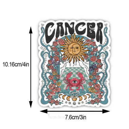 Purplehecate Cancer Spirit Zodiac Sticker