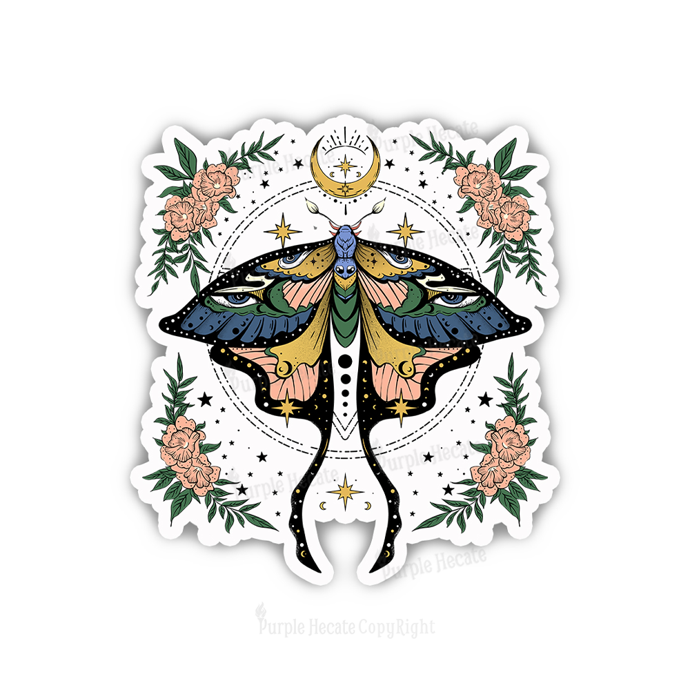 Purplehecate Mystical Moth Sticker
