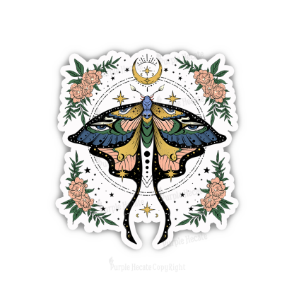 Purplehecate Mystical Moth Sticker