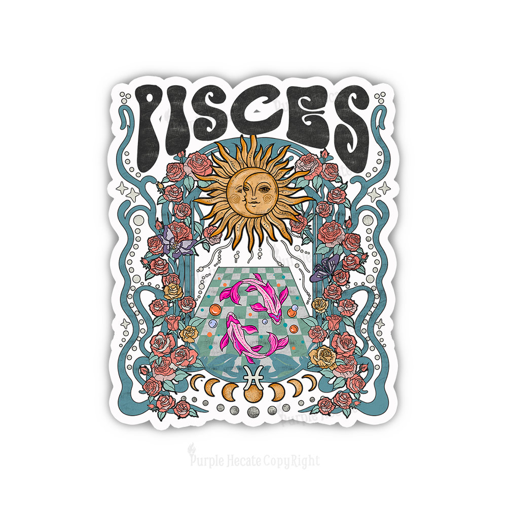 Purplehecate Pisces Spirit Zodiac Sticker