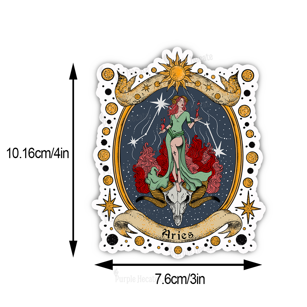 Purplehecate Celestial Aries Zodiac Sticker