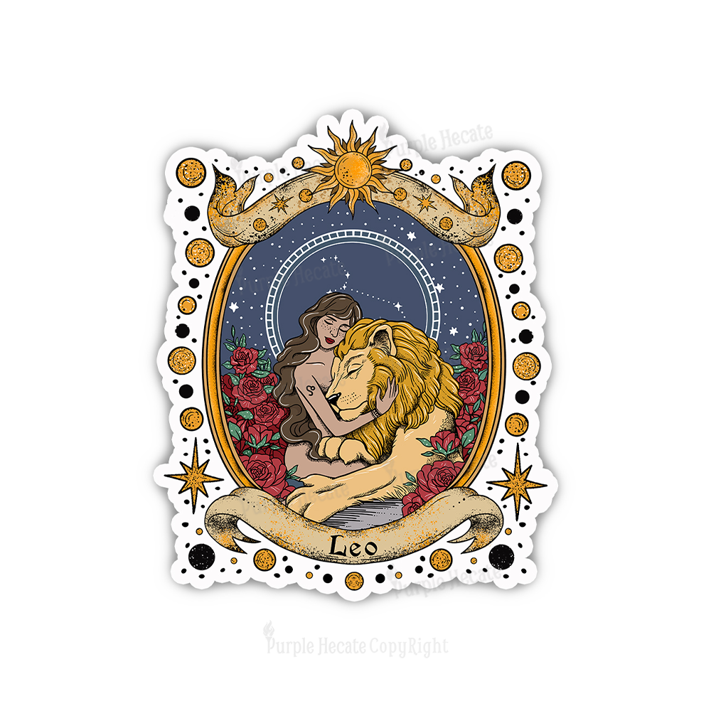 Purplehecate Celestial Leo Zodiac Sticker