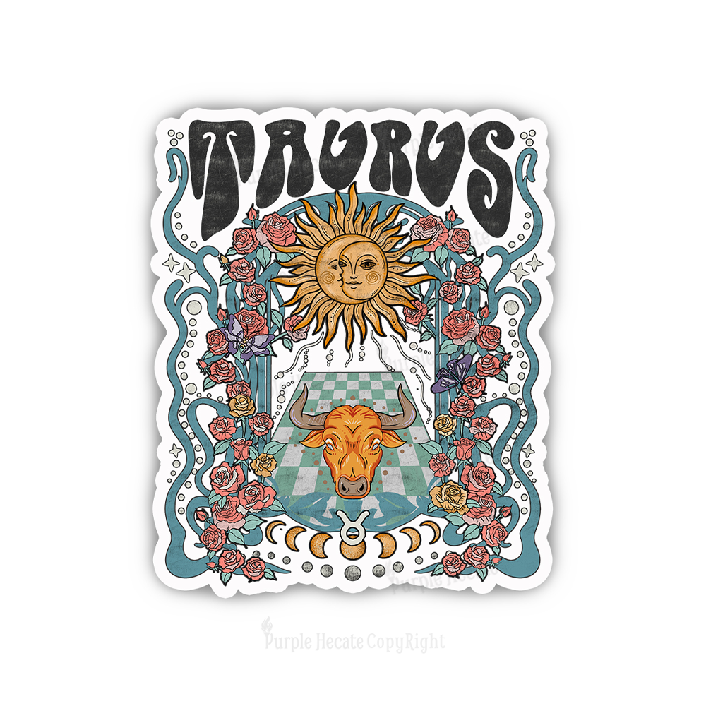 Purplehecate Taurus Spirit Zodiac  Sticker