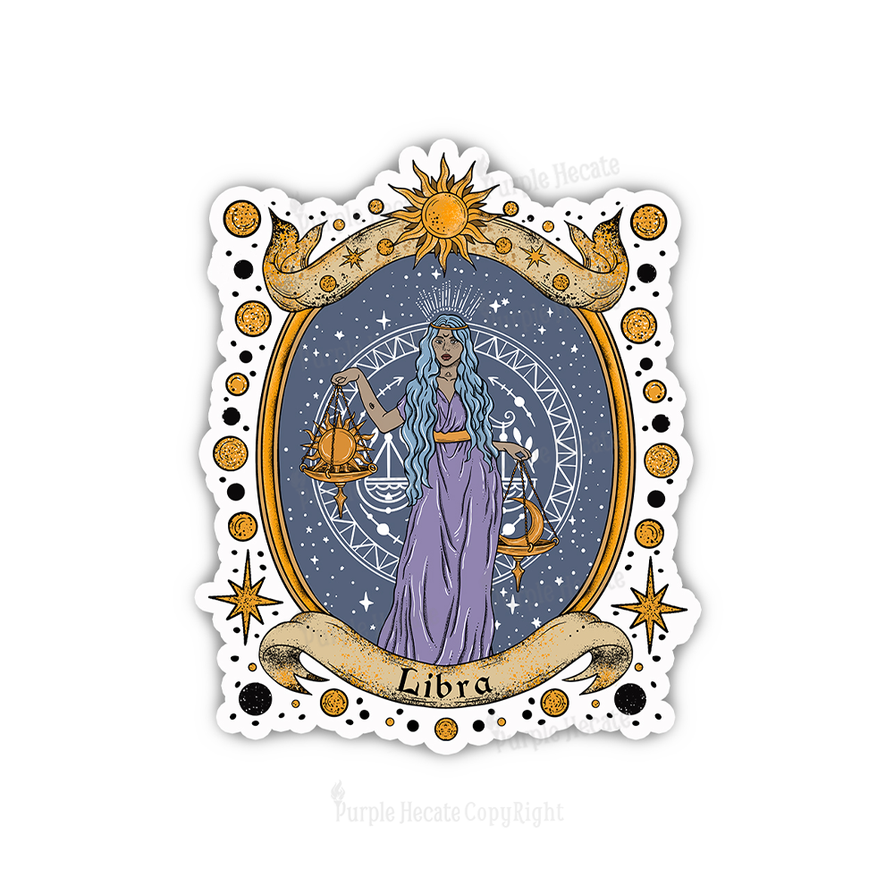 Magic Purplehecate Celestial Libra Zodiac Sticker