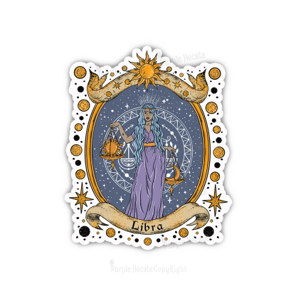 Purplehecate Celestial Libra Zodiac Sticker