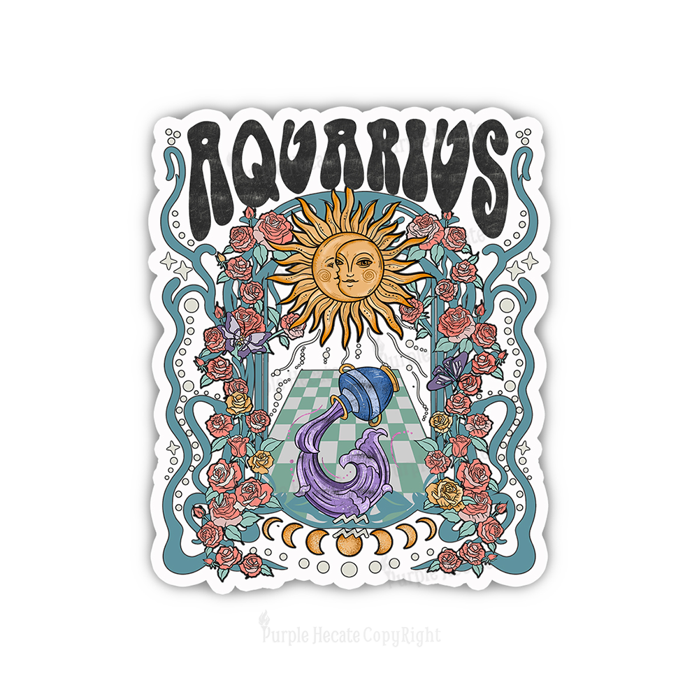 Purplehecate Aquarius Spirit Zodiac Sticker