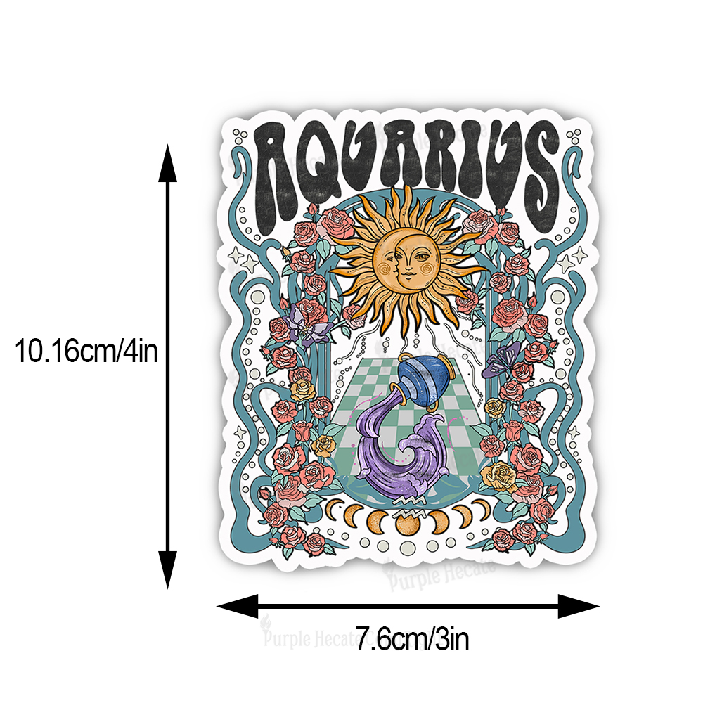 Purplehecate Aquarius Spirit Zodiac Sticker