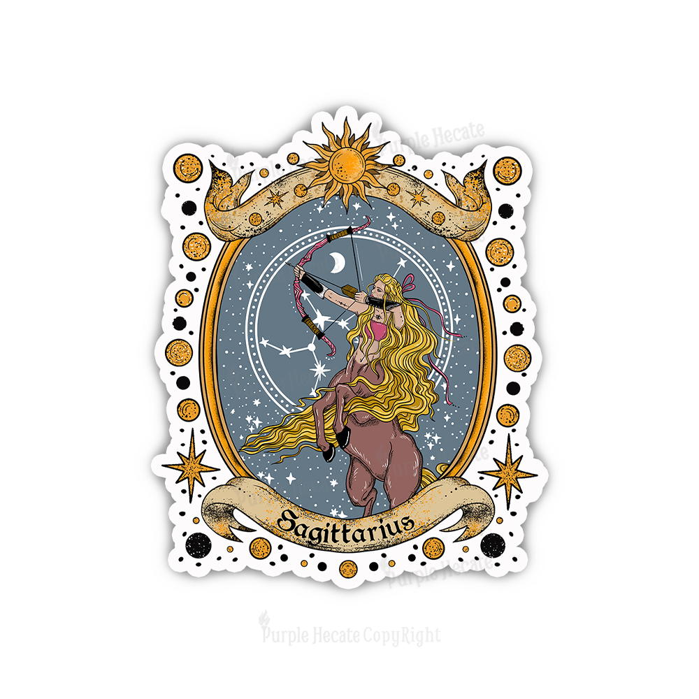 Purplehecate Celestial Sagittarius Zodiac Sticker
