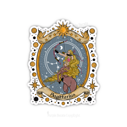 Purplehecate Celestial Sagittarius Zodiac Sticker