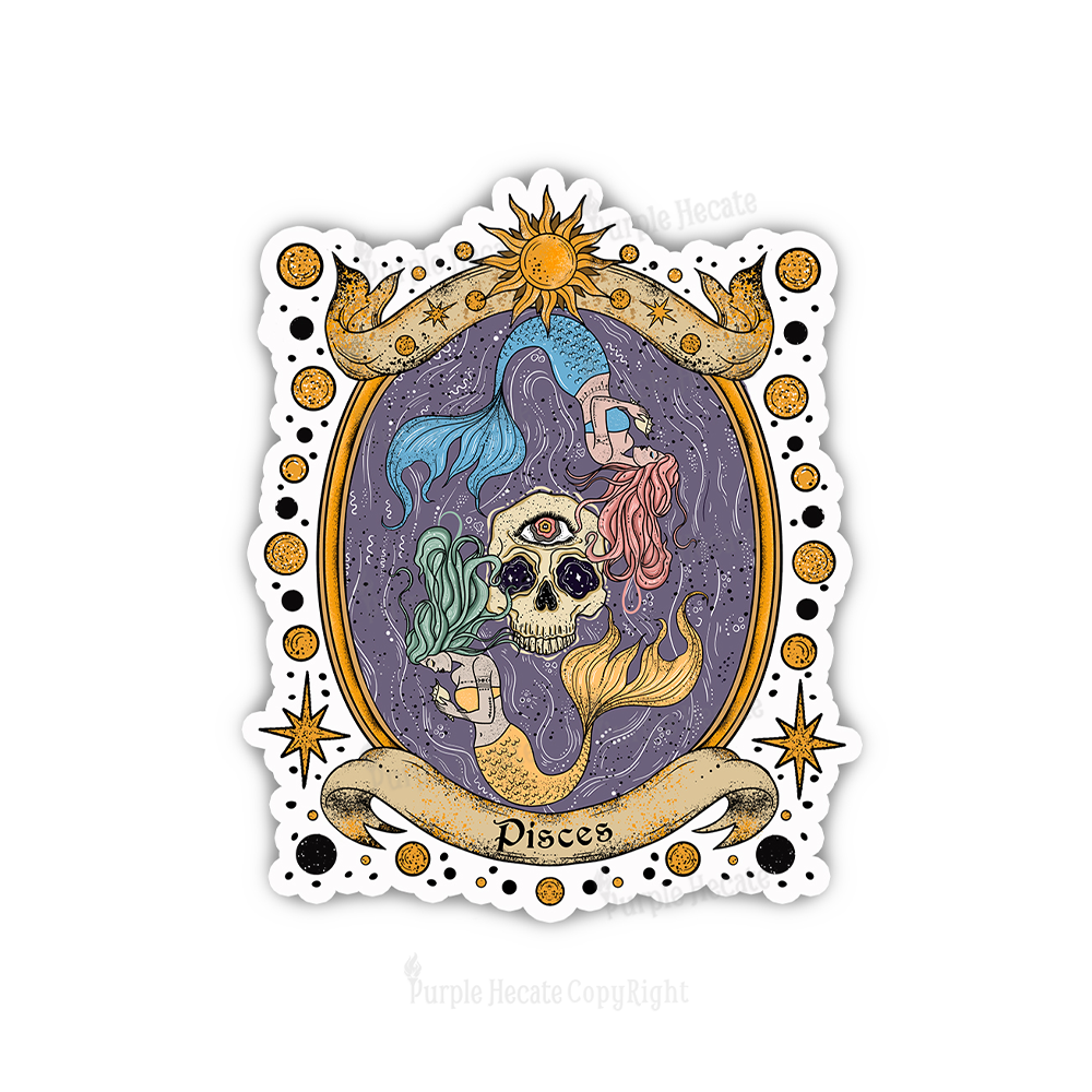 Purplehecate Celestial Pisces Zodiac Sticker