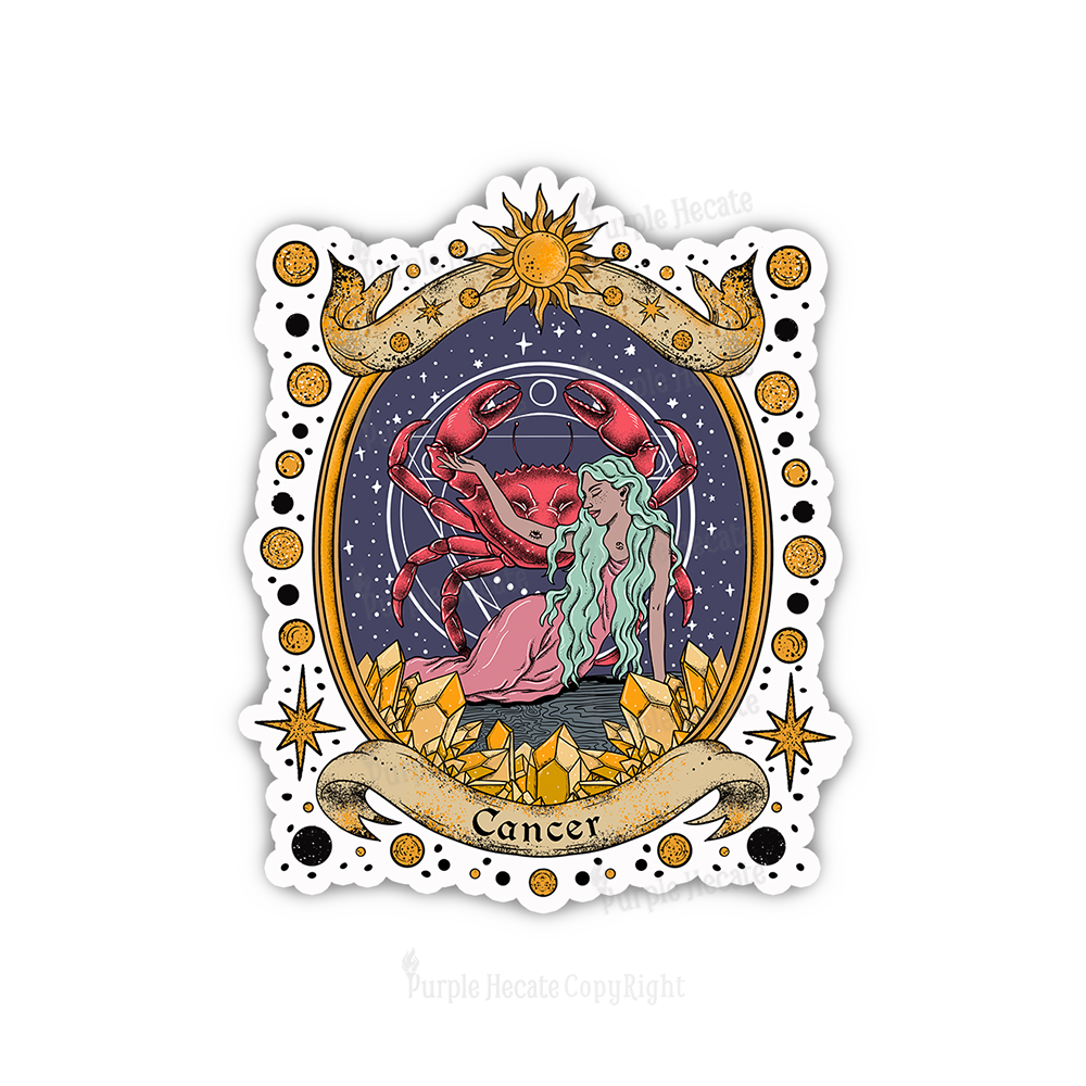 Purplehecate Celestial Cancer Zodiac Sticker