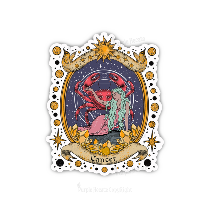 Purplehecate Celestial Cancer Zodiac Sticker