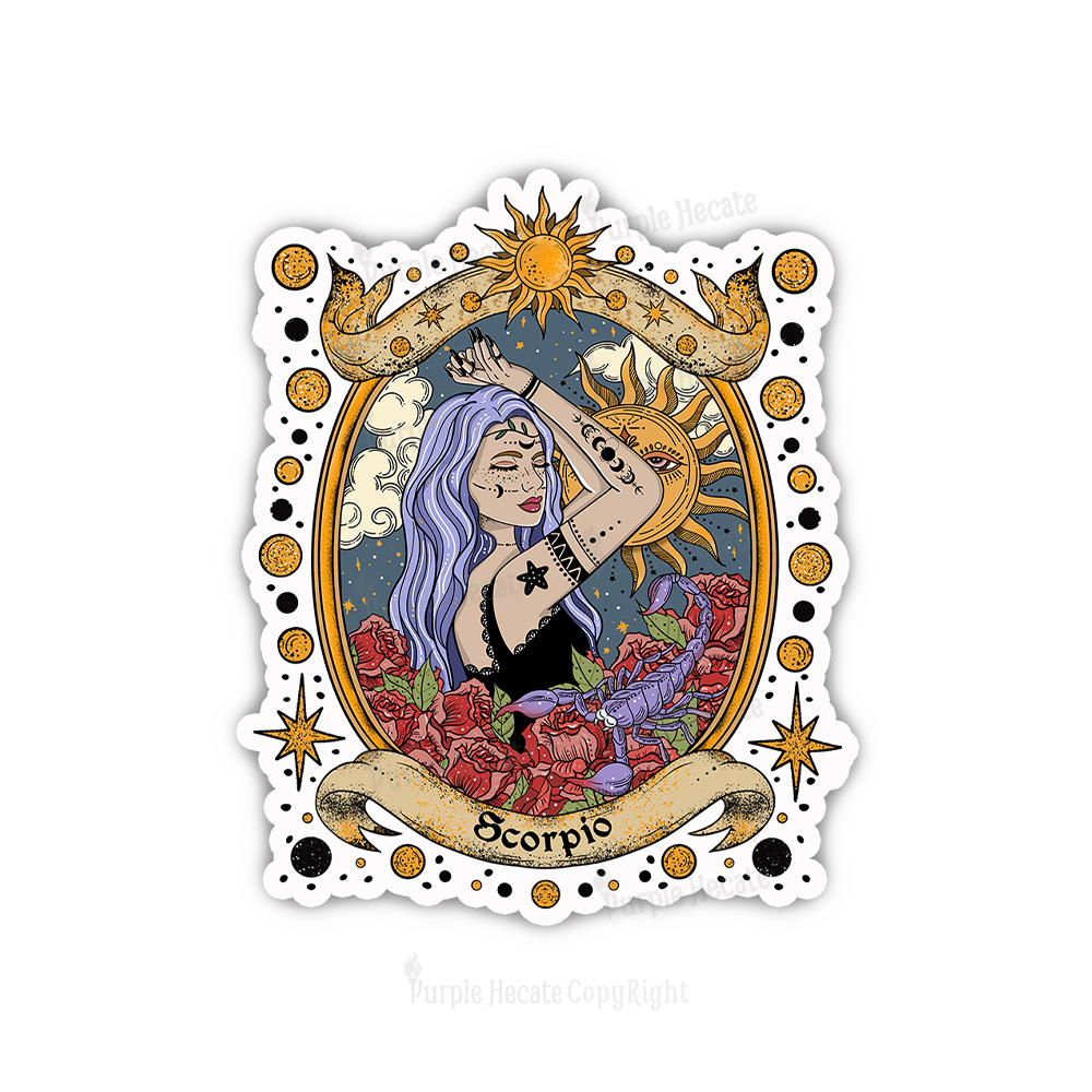 Purplehecate Scorpio Radiance Zodiac Sticker