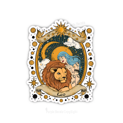 Purplehecate Leo Radiance Zodiac Sticker