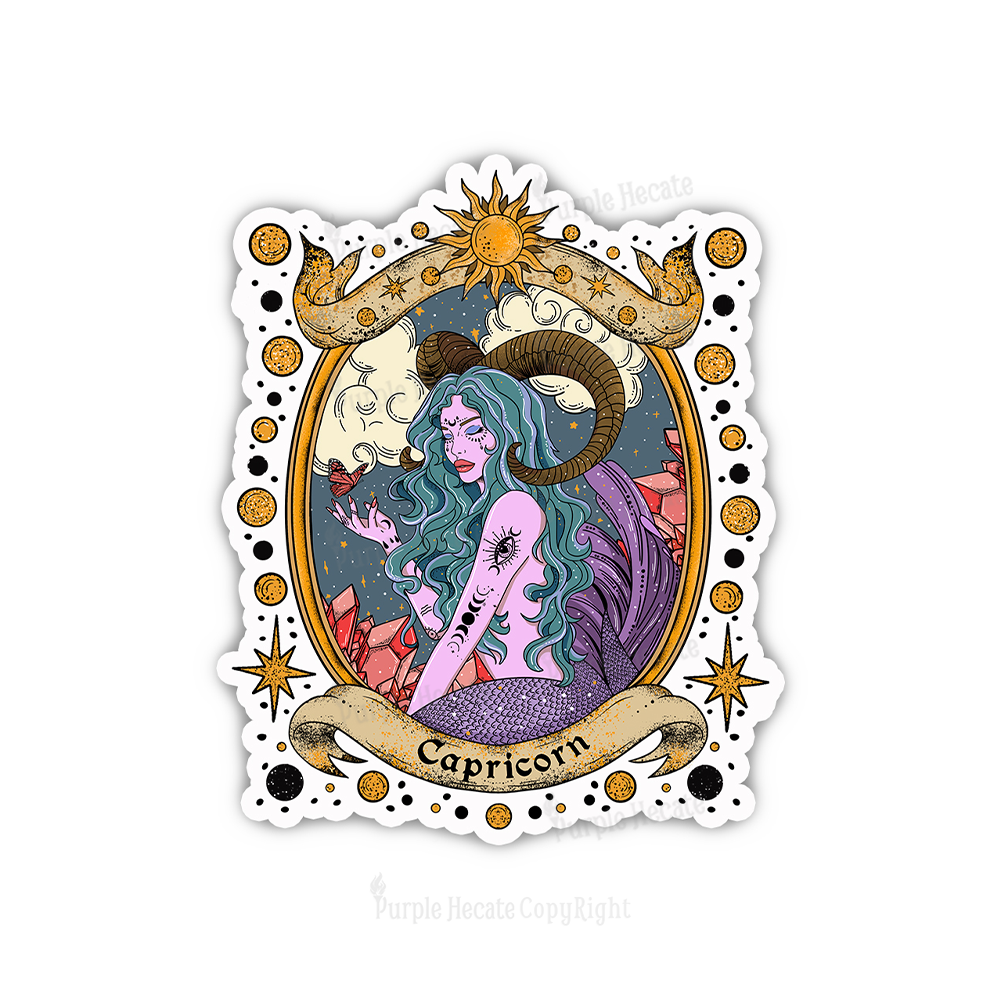 Purplehecate Capricorn Radiance Zodiac Sticker