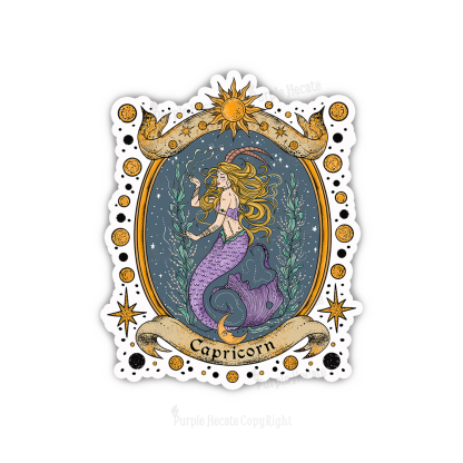 Purplehecate Celestial Capricorn Zodiac Sticker