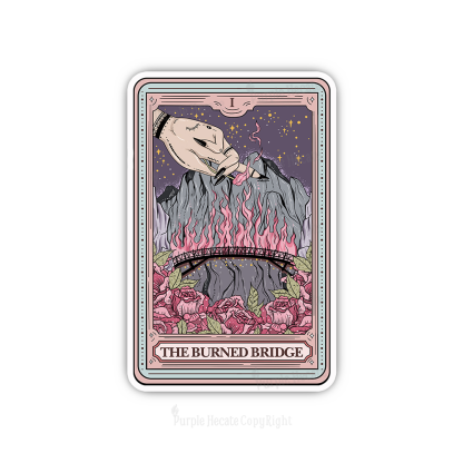 Purplehecate The Burned Bridge Tarot Sticker