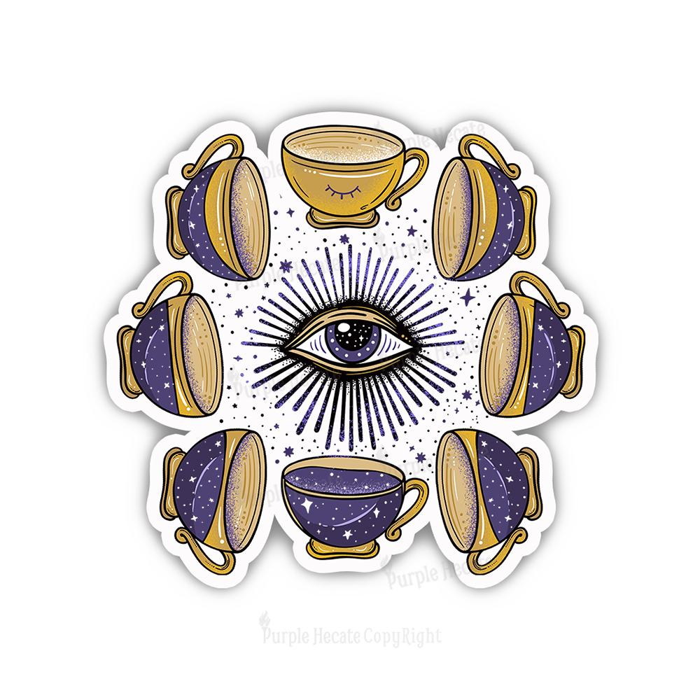Purplehecate Moon Phase Coffee Lover Sticker