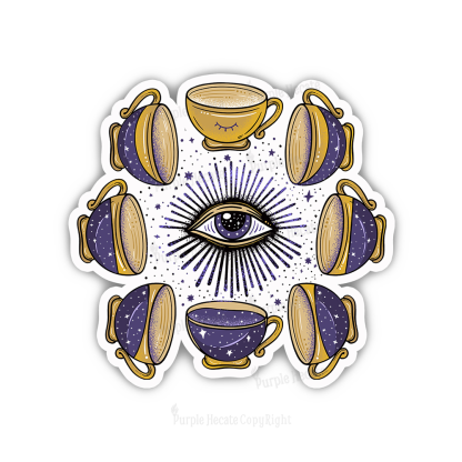 Purplehecate Moon Phase Coffee Lover Sticker