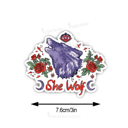 Purplehecate Moon Wolf Sticker