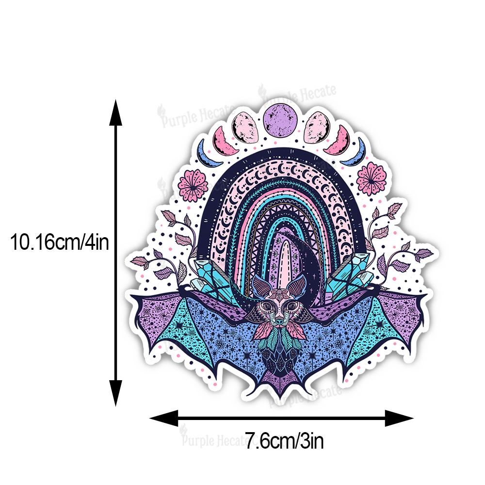 Purplehecate Moon Phase Bat Sticker